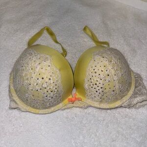 Victoria's Secret Yellow bra with White Lace